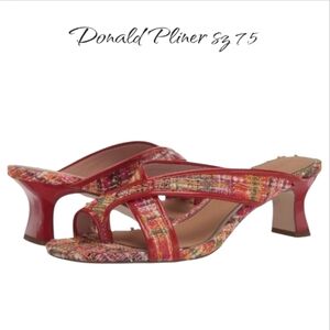 Donald Pliner Kiss Orchid Bouclé Toe Loop Kitten Heel Sandal 7.5